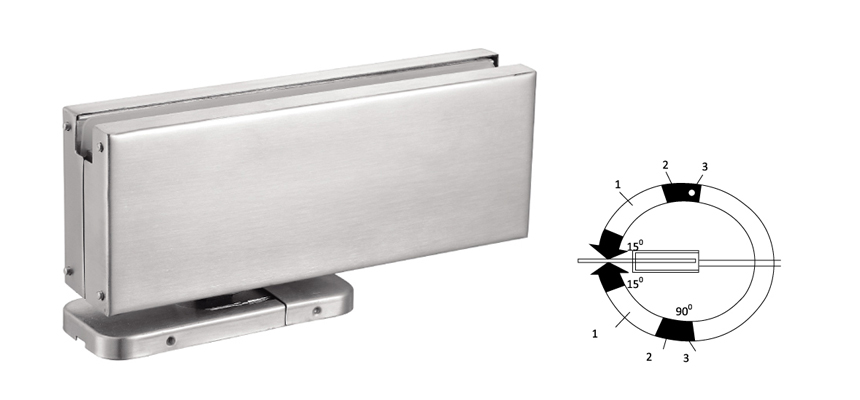 Floor hinge with patch fitting